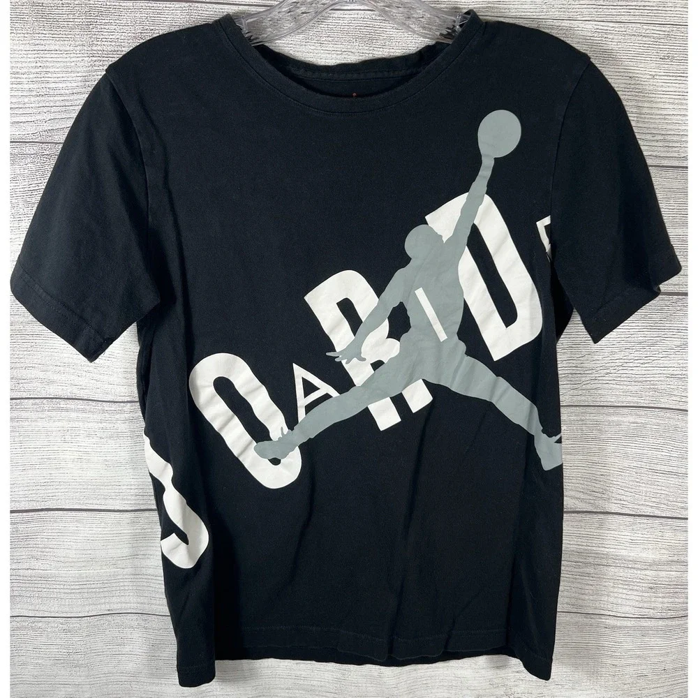 Jordan Jumpman Oversized Logo Graphic T Shirt Black Youth Large